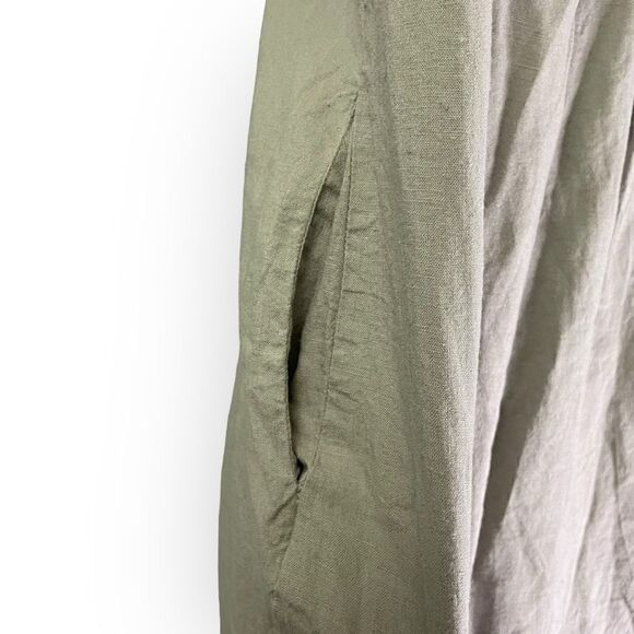 Universal Standard Stretch Linen High Low Dress Gray Short Sleeve - Picture 5 of 11